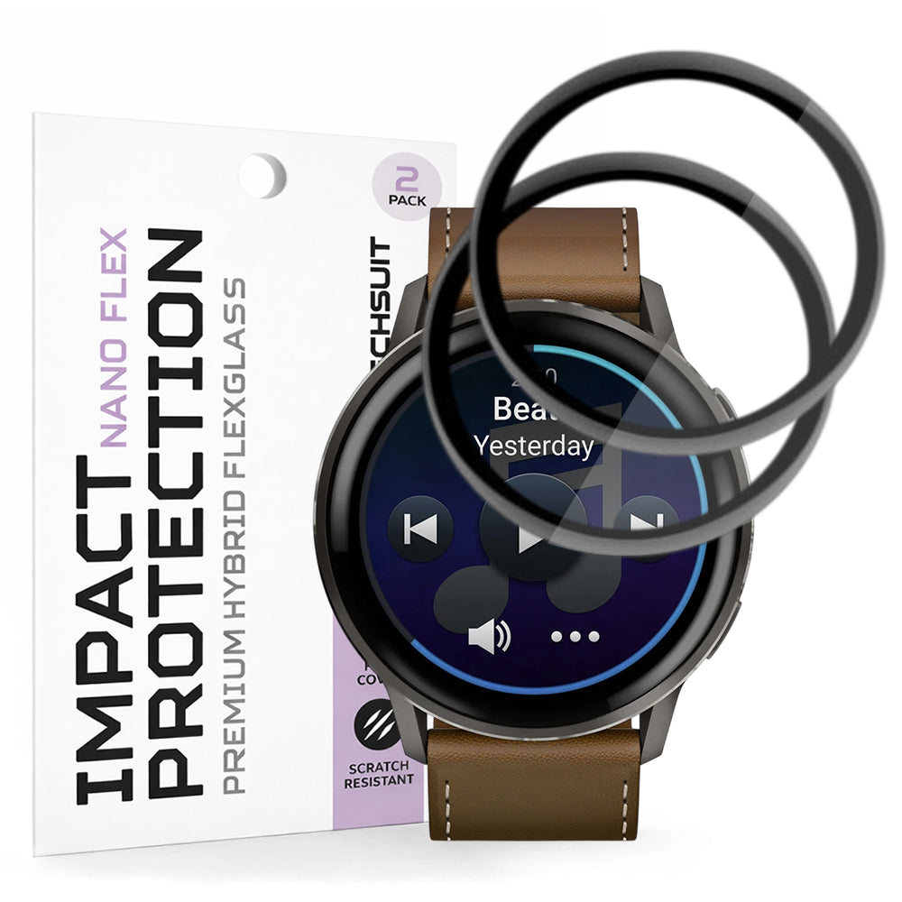 Folie de Protección Techsuit Nano Flex para Garmin Venu 4 45mm, Set de 2 piezas, Plástico, Negra