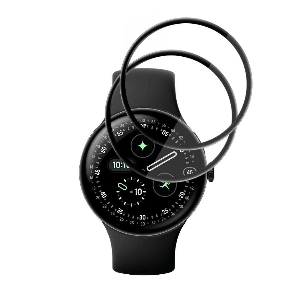 Folie de Protección Techsuit Nano Flex para Google Pixel Watch 4 45mm, Set de 2 piezas, Plástico, Negra