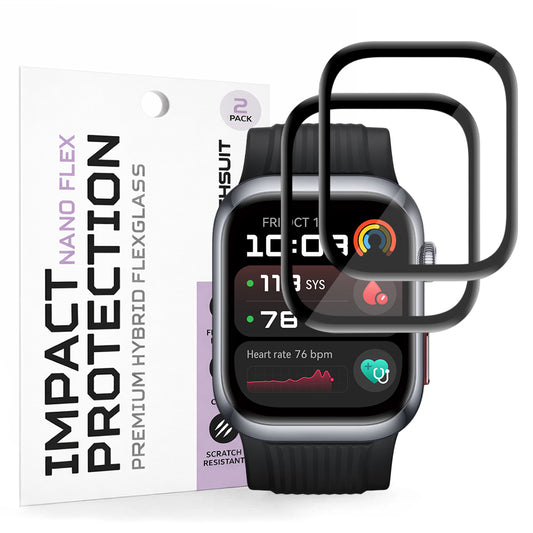 Folie de Protección Techsuit Nano Flex para Huawei Watch D2, Set de 2 piezas, Plástico, Negra