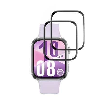 Techsuit Nano Flex Protection Film for Huawei Watch Fit 4, Set of 2 Pieces, Plastic, Black