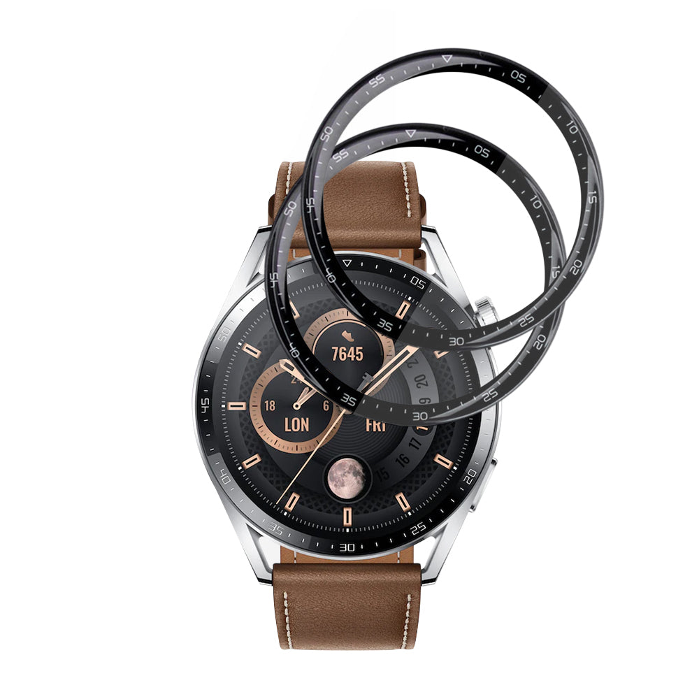 Folie de Protección Techsuit Nano Flex para Huawei Watch GT 3 46mm, Set de 2 piezas, Plástico, Negra