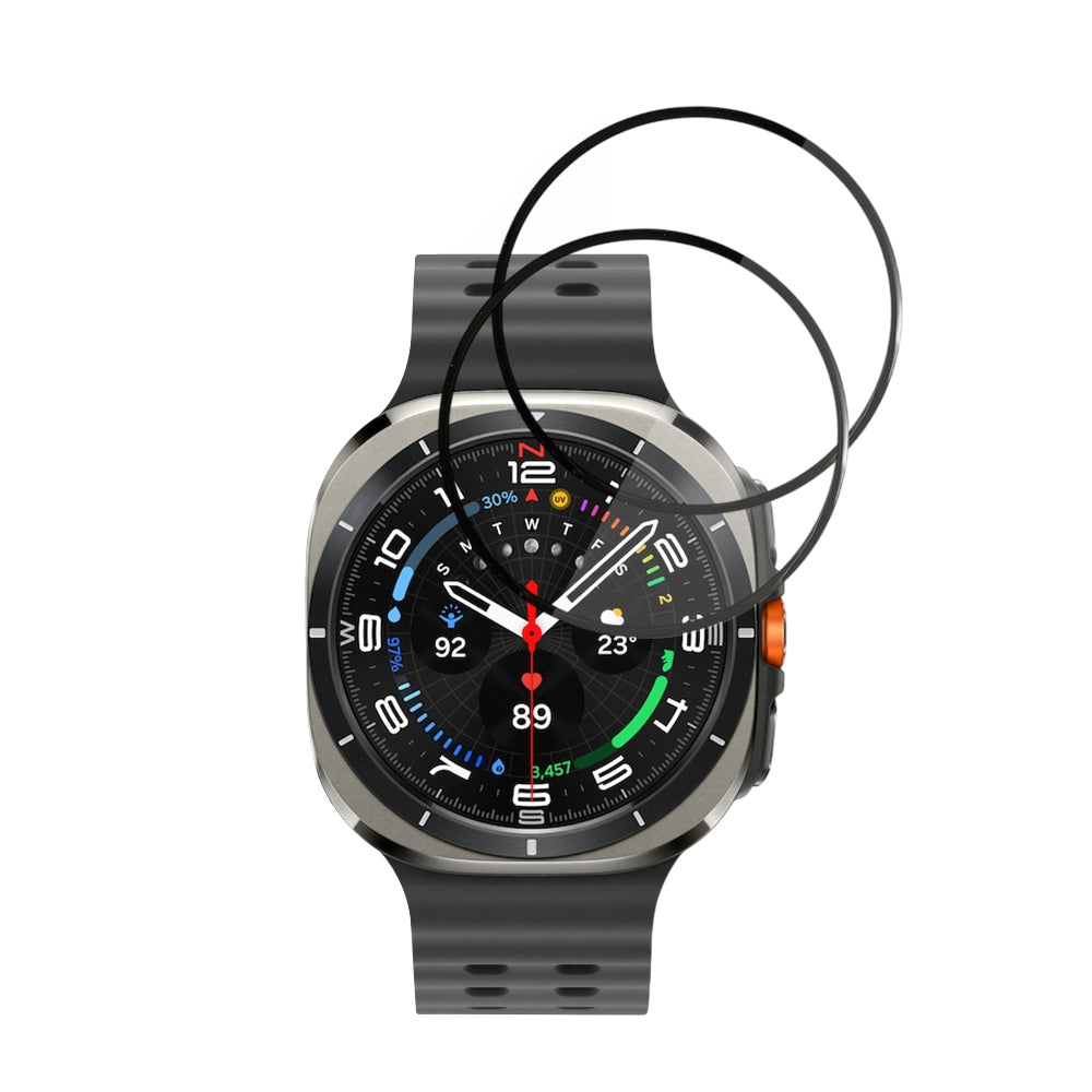 Folie de Protección Techsuit Nano Flex para Samsung Galaxy Watch Ultra, Set de 2 piezas, Plástico, Negra