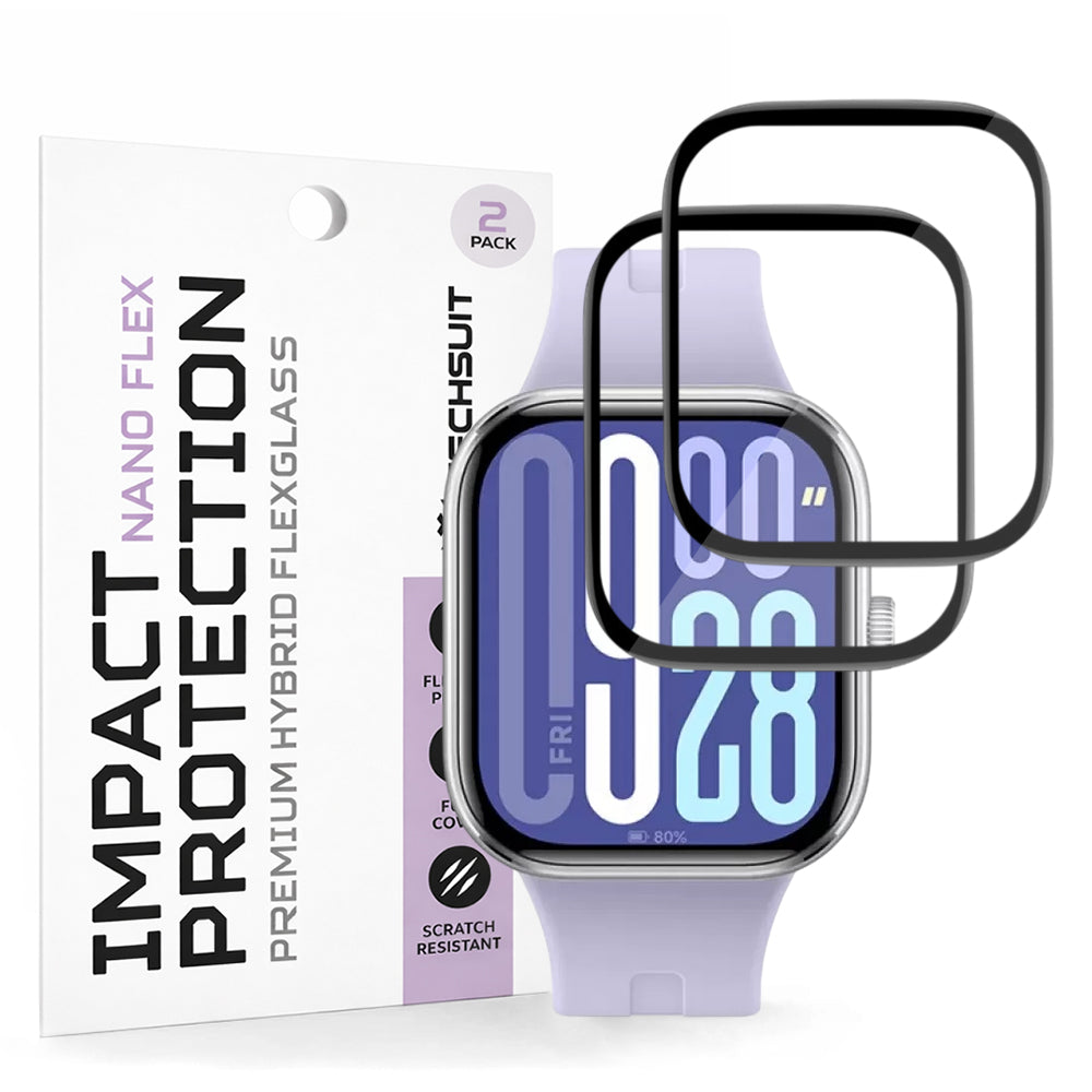 Folie Protectie Techsuit Nano Flex para Xiaomi Redmi Watch 5, Set 2 piezas, Plástico, Negra