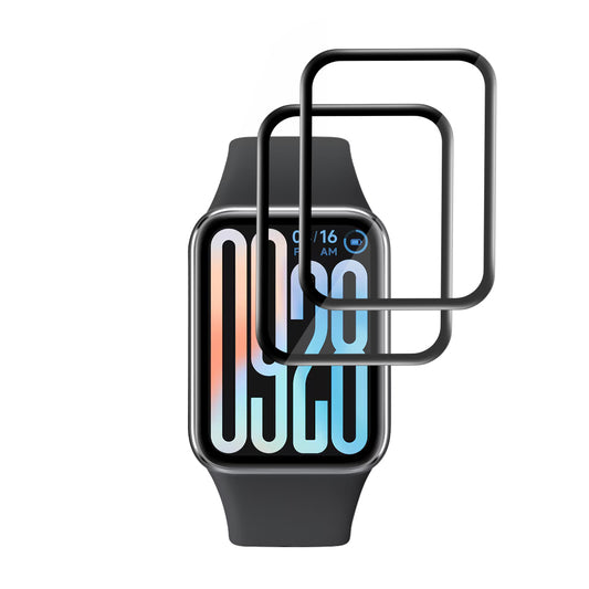 Folie de Protección Techsuit Nano Flex para Xiaomi Smart Band 9 Pro, Set de 2 piezas, Plástico, Negra