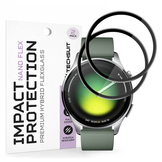Techsuit Nano Flex Protection Film for Xiaomi Watch 5, Set of 2 Pieces, Plastic, Black