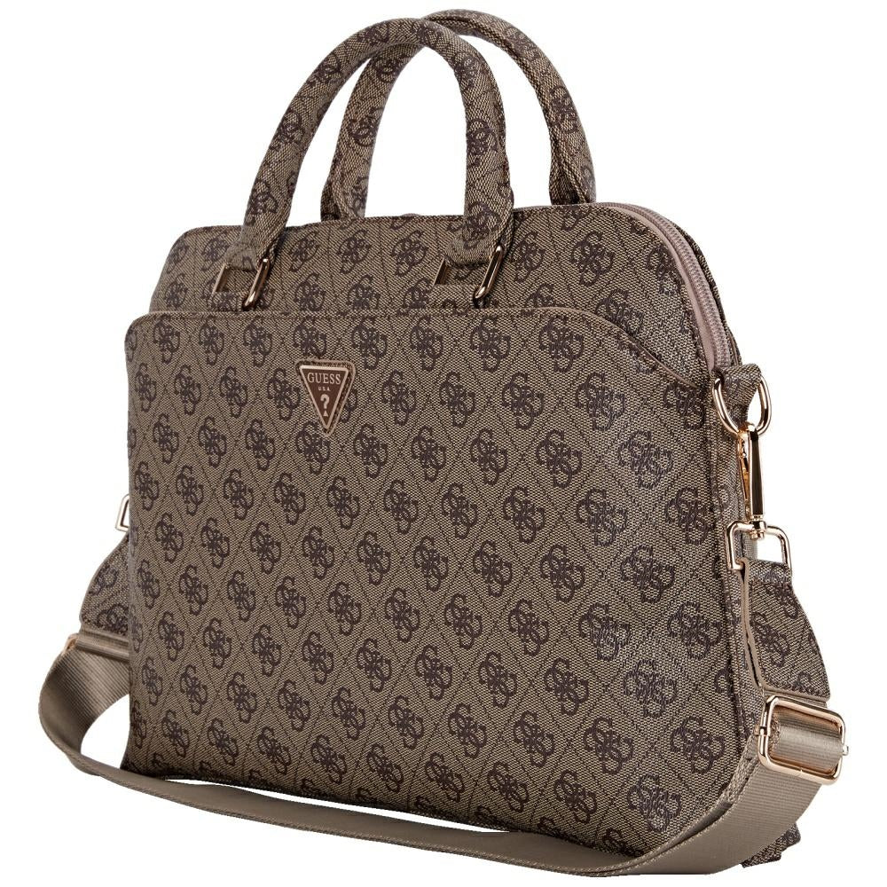 Bolso Guess 4G Triangle Logo para Laptop 15 pulgadas, Marrón