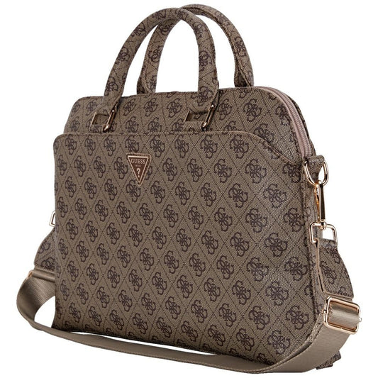 Bolso Guess 4G Triangle Logo para Laptop 15 pulgadas, Marrón