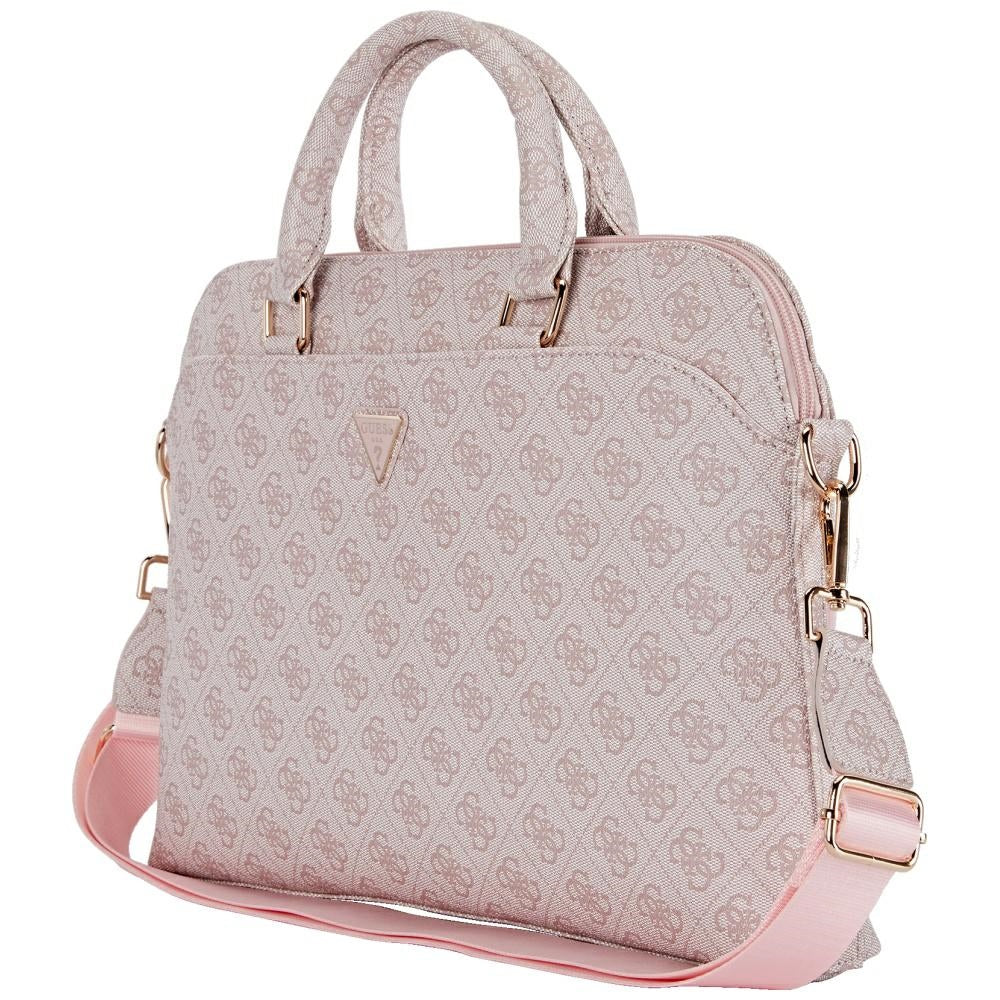 Guess 4G Triangle Logo Bag for 15inch Laptop, Pink