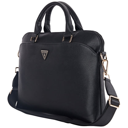 Bolso Guess Grained Triangle Logo para Laptop 15 pulgadas, Negro