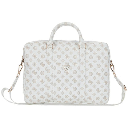 Bolso Guess Peony Triangle Logo para Laptop 16 pulgadas, Blanco