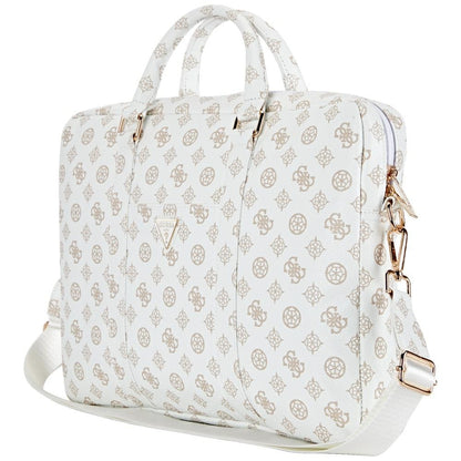 Bolso Guess Peony Triangle Logo para Laptop 16 pulgadas, Blanco