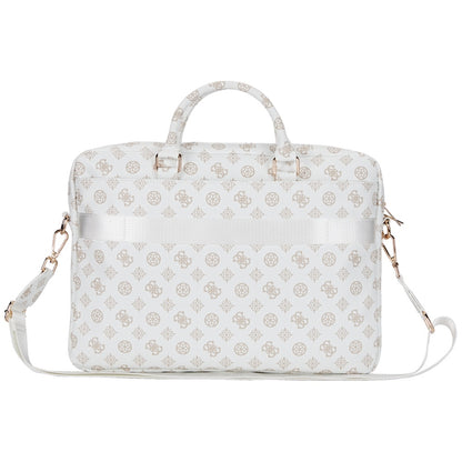 Bolso Guess Peony Triangle Logo para Laptop 16 pulgadas, Blanco