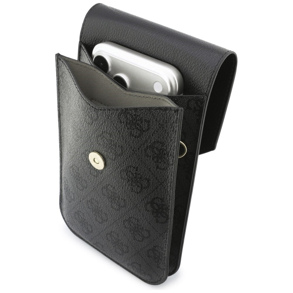 Bolso Universal para Teléfono, Guess, 4G Grained Classic Logo, Negro