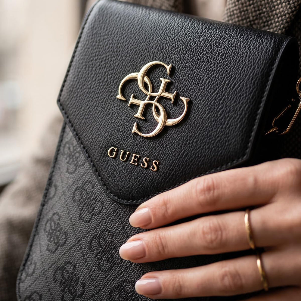 Bolso Universal para Teléfono, Guess, 4G Grained Classic Logo, Negro