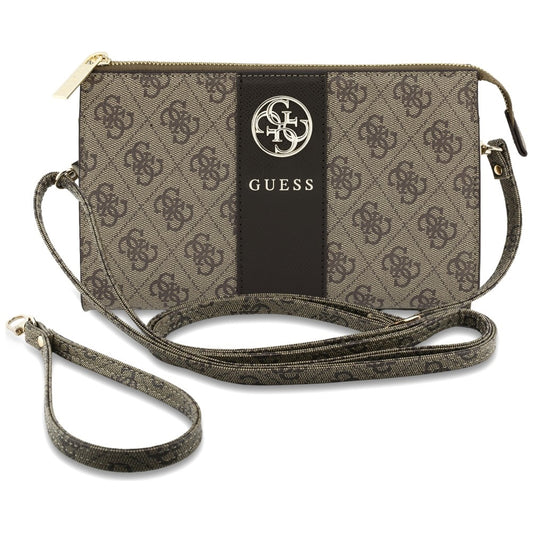 Bolso universal para teléfono, Guess, 4G Round Classic Logo Stripe, marrón