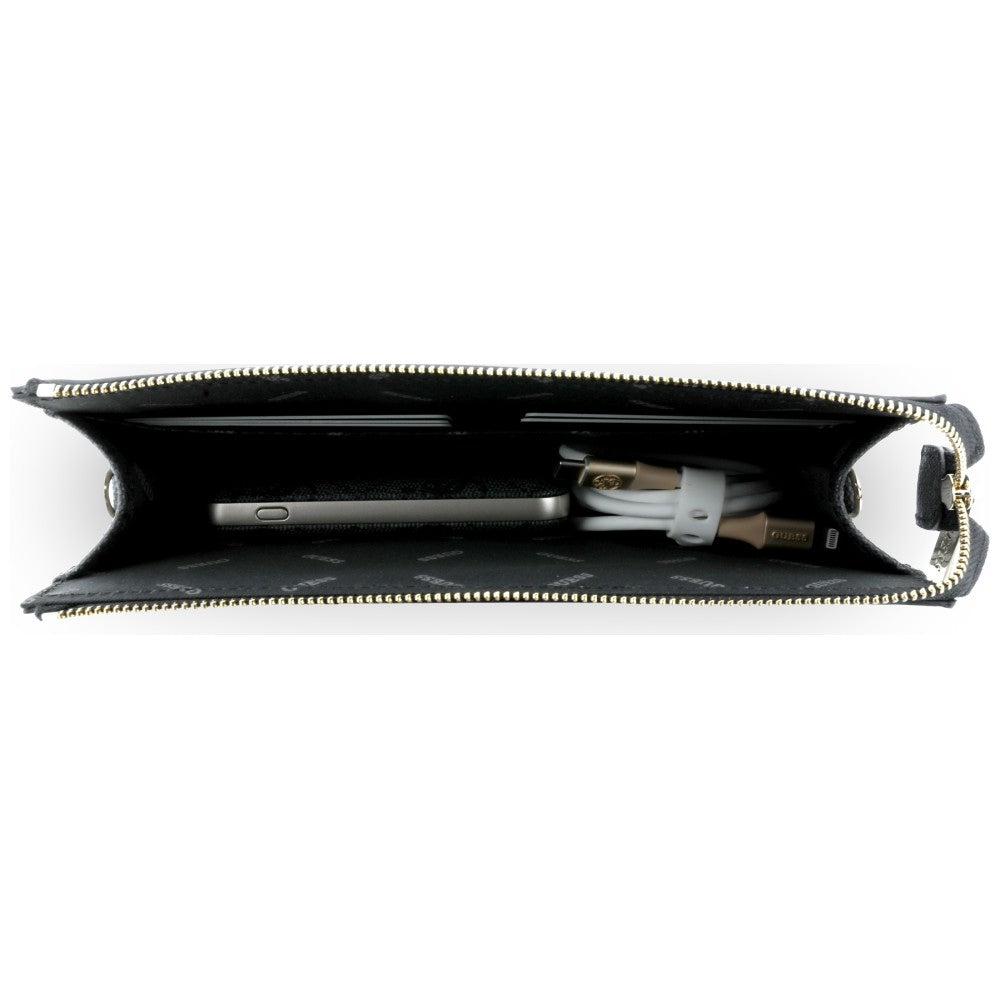 Bolso universal para teléfono, Guess, 4G Round Classic Logo Stripe, negro