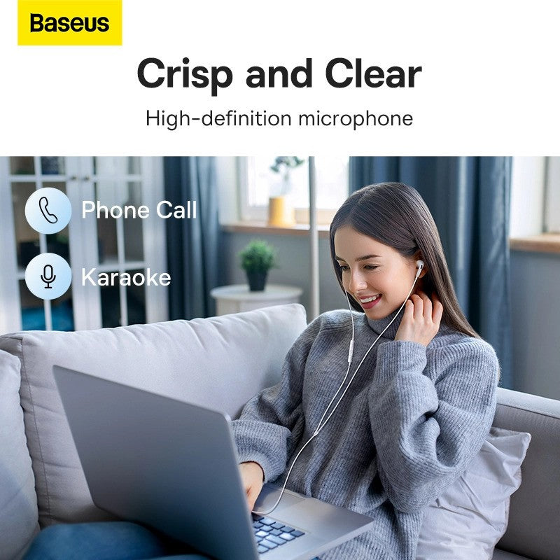 Handsfree 3.5mm Baseus Encok H18, Blanco