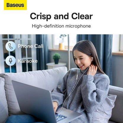 Handsfree 3.5mm Baseus Encok H18, Blanco