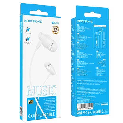 Auricular manos libres de 3,5 mm BM61 Wanderer, blanco 