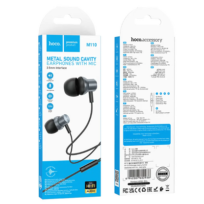 Handsfree 3.5mm HOCO M110, Gray