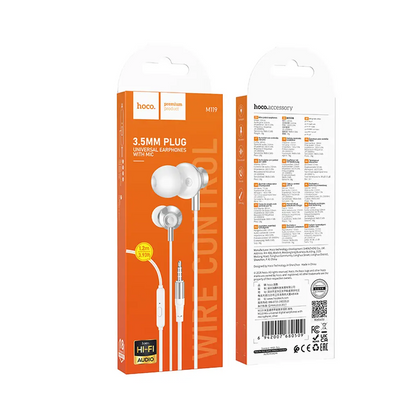 Manos libres 3.5mm HOCO M119, Plateado