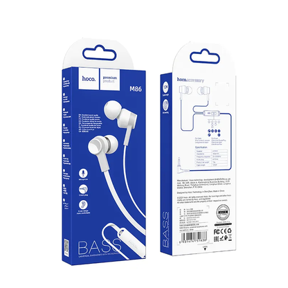 Manos libres 3.5mm HOCO M86, Blanco