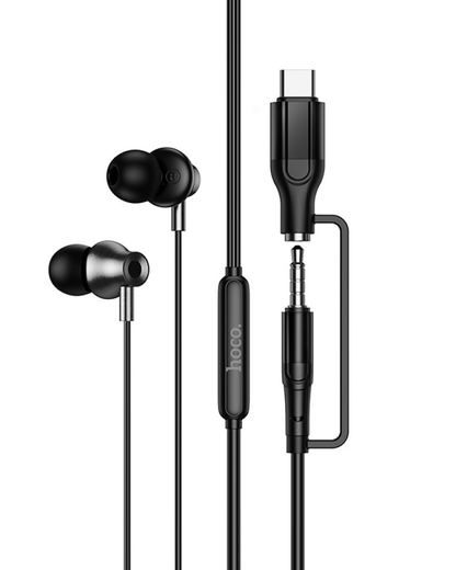 Manos libres 3.5mm / USB-C HOCO M119A, Negro