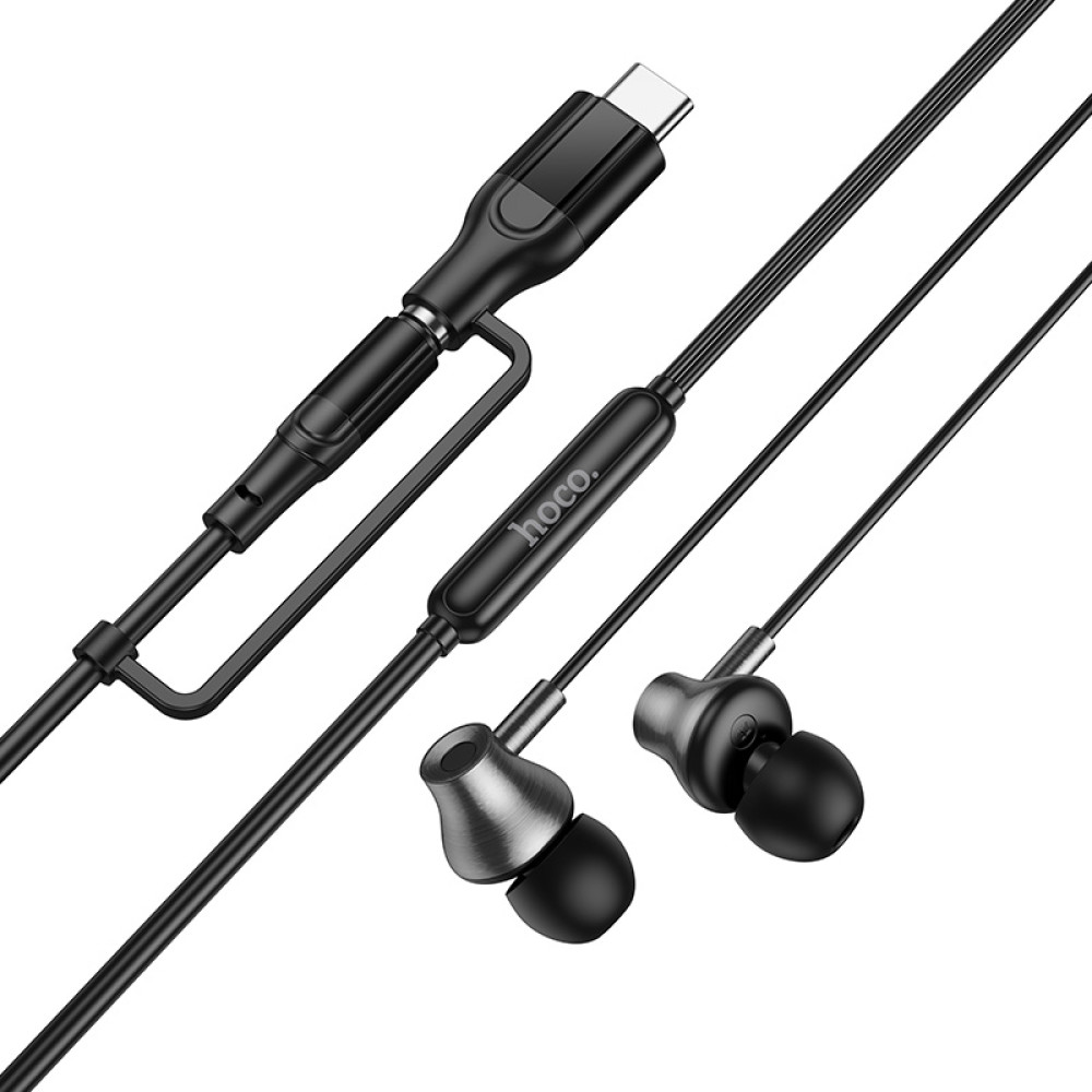 Manos libres 3.5mm / USB-C HOCO M119A, Negro