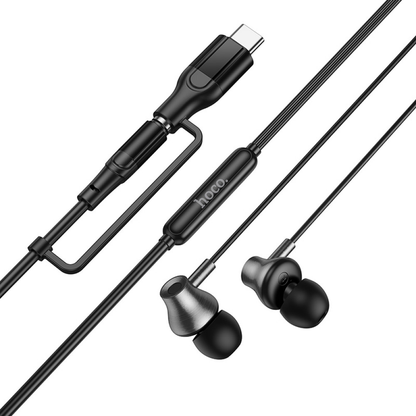 Manos libres 3.5mm / USB-C HOCO M119A, Negro
