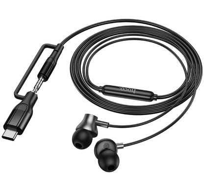 Manos libres 3.5mm / USB-C HOCO M119A, Negro