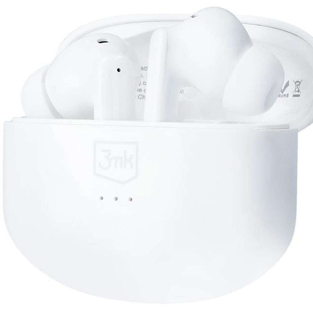 Manos libres Bluetooth 3MK LIFEPODS, TWS, ANC, Blanco
