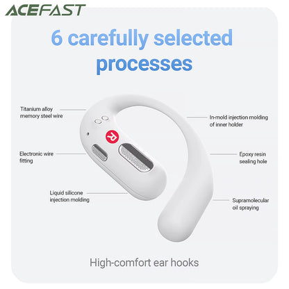 Manos libres Bluetooth Acefast FA002, TWS, Blanco