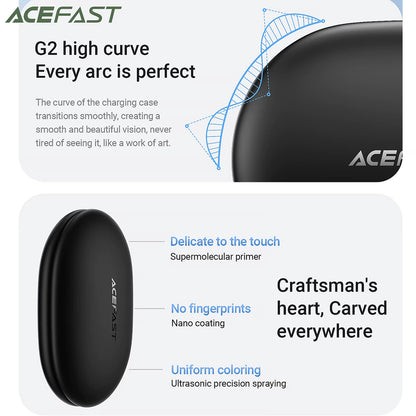 Manos libres Bluetooth Acefast FA002, TWS, Blanco
