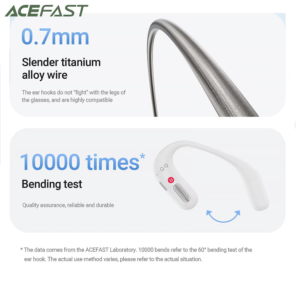 Manos libres Bluetooth Acefast FA002, TWS, Blanco