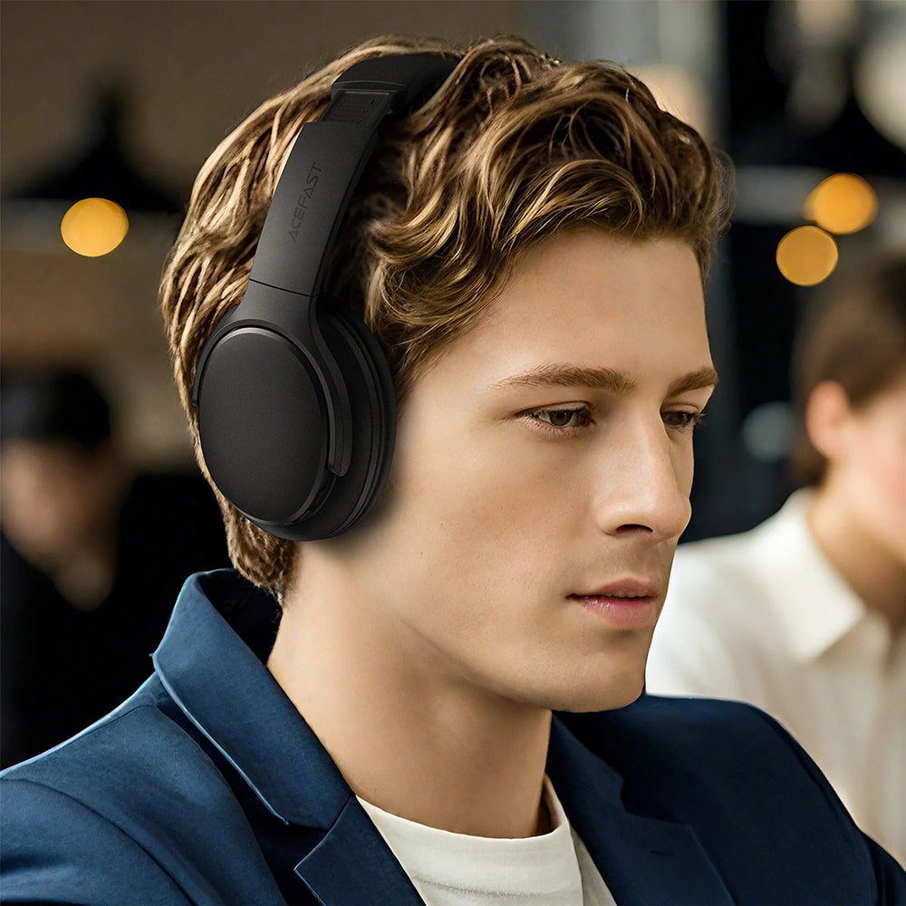 Manos libres Bluetooth Acefast H10, A2DP, Negro