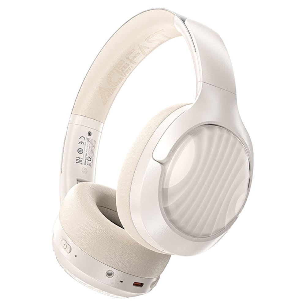 Manos libres Bluetooth Acefast H5, A2DP, ANC, Blanco
