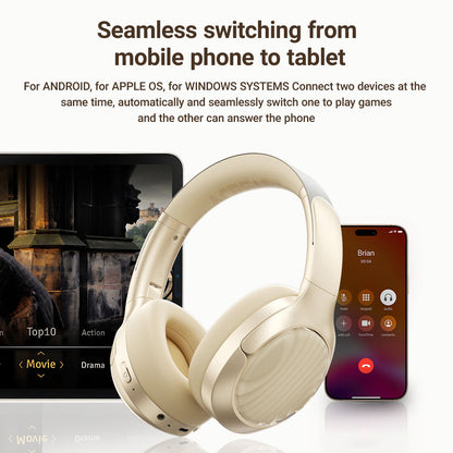 Manos libres Bluetooth Acefast H5, A2DP, ANC, Blanco
