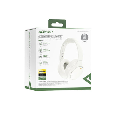 Manos libres Bluetooth Acefast H6, A2DP, ANC, Blanco