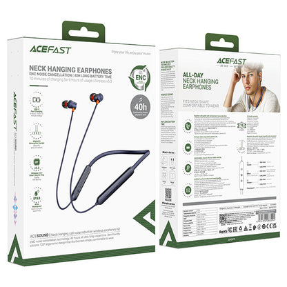 Manos libres Bluetooth Acefast N2, A2DP, Negro