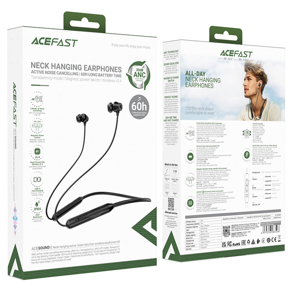 Acefast N3 Bluetooth Handsfree, A2DP, Black