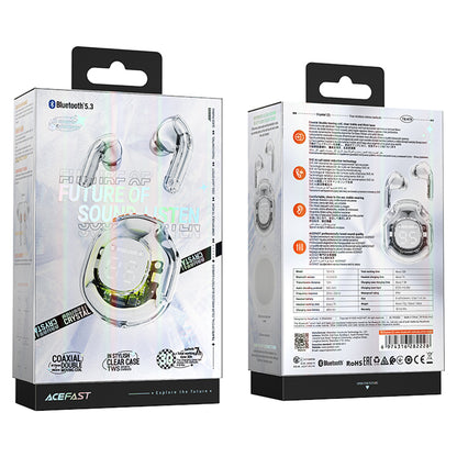 Manos libres Bluetooth Acefast T8, TWS, Blanco