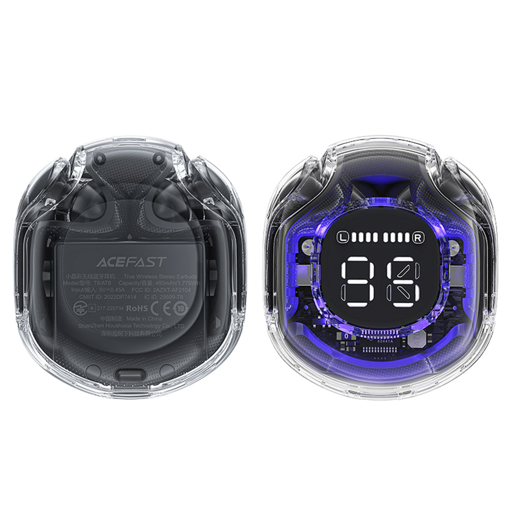 Manos libres Bluetooth Acefast T8, TWS, Negro