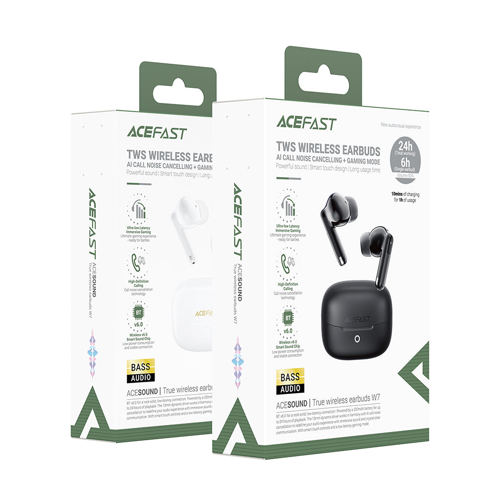 Manos libres Bluetooth Acefast W7, TWS, Negro
