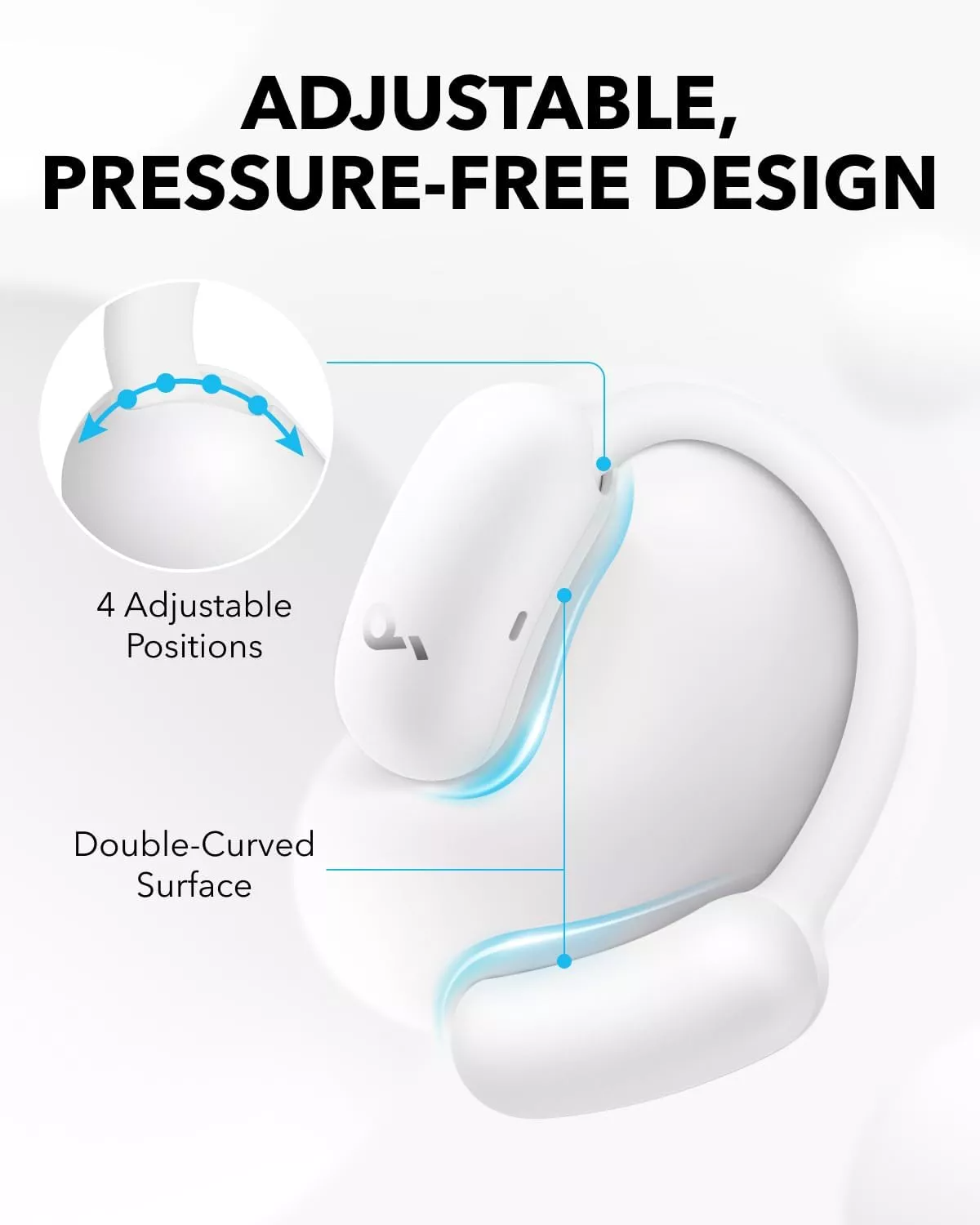 Manos libres Bluetooth Anker SoundCore AeroFit 2, TWS, Blanco A3874G21