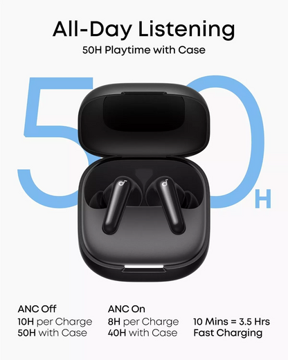Manos libres Bluetooth Anker SoundCore R60i, TWS, ANC, Negro D1202G11