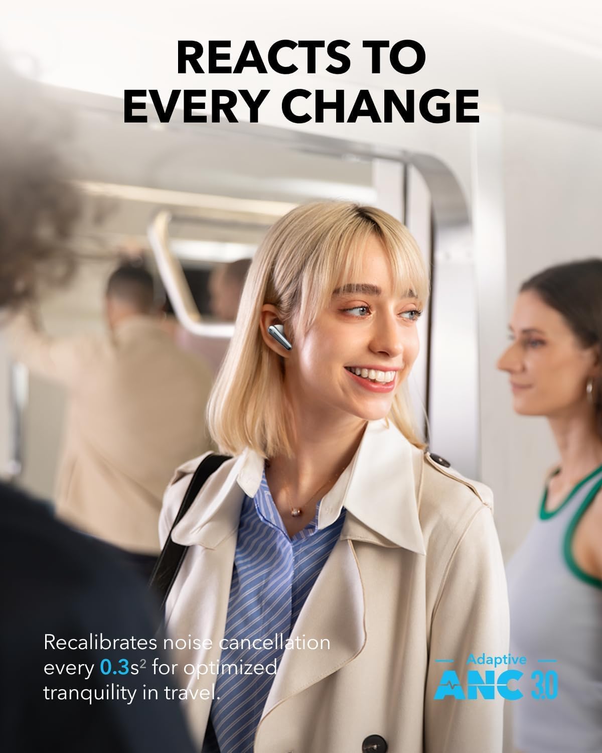 Handsfree Bluetooth Anker Soundcore Liberty 4 Pro, TWS, ANC, Blanco A3954G21