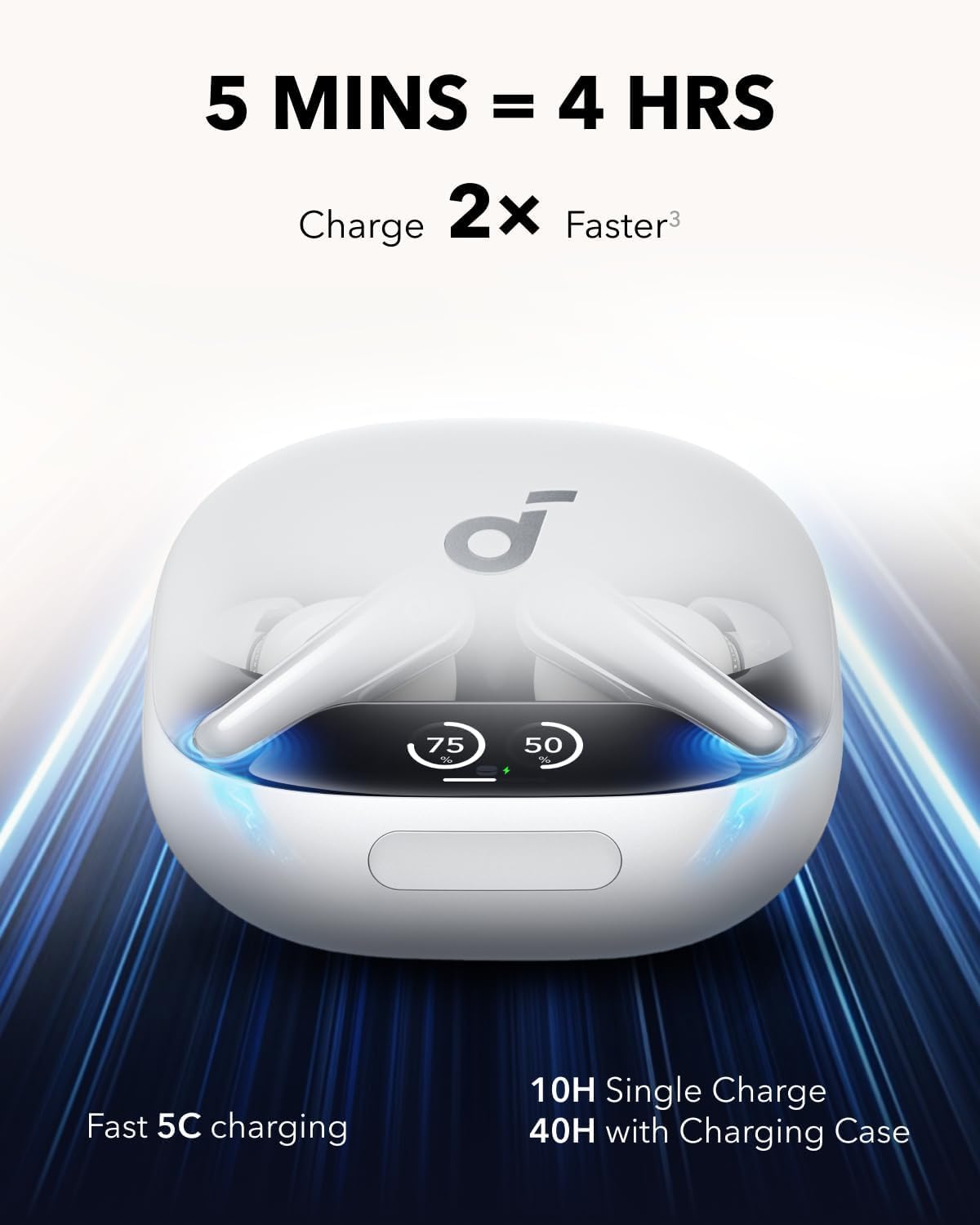 Manos libres Bluetooth Anker SoundCore Liberty 4 Pro, TWS, ANC, Blanco A3954G21