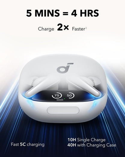 Manos libres Bluetooth Anker SoundCore Liberty 4 Pro, TWS, ANC, Blanco A3954G21