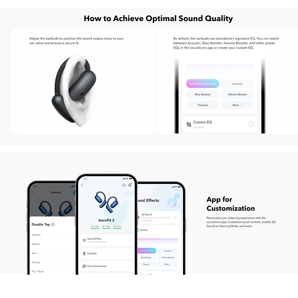 Manos libres Bluetooth Anker SoundCore AeroFit 2, TWS, Verde A3874G61