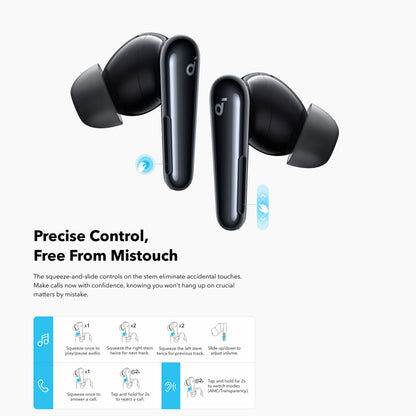 Manos libres Bluetooth Anker SoundCore Liberty 4 Pro NC, TWS, ANC, Negro A3954GF1